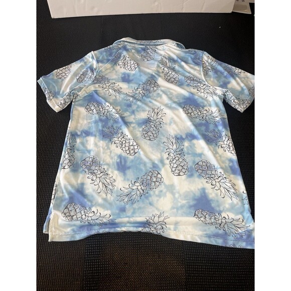 The Endless Summer Mens Pineapple‎ Performance Polo Shirt Sz Medium Blue - Picture 6 of 6